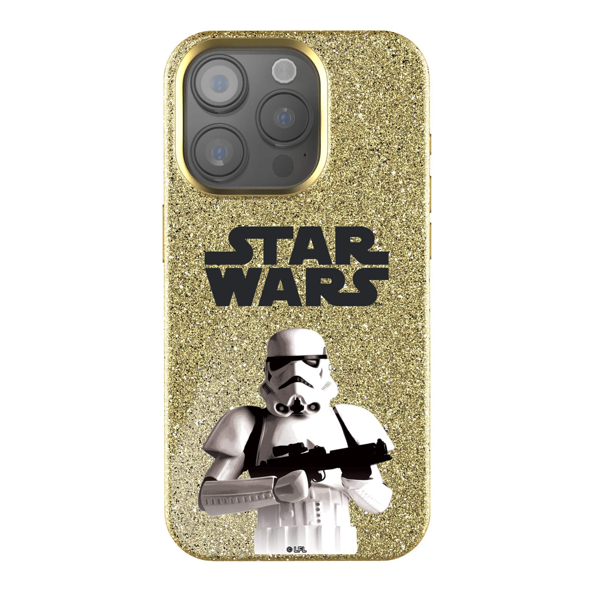 Keyscaper - Star Wars: A New Hope Color Block Gold Bling Phone Case - Apple iPhone 16 Pro Max - Stormtrooper