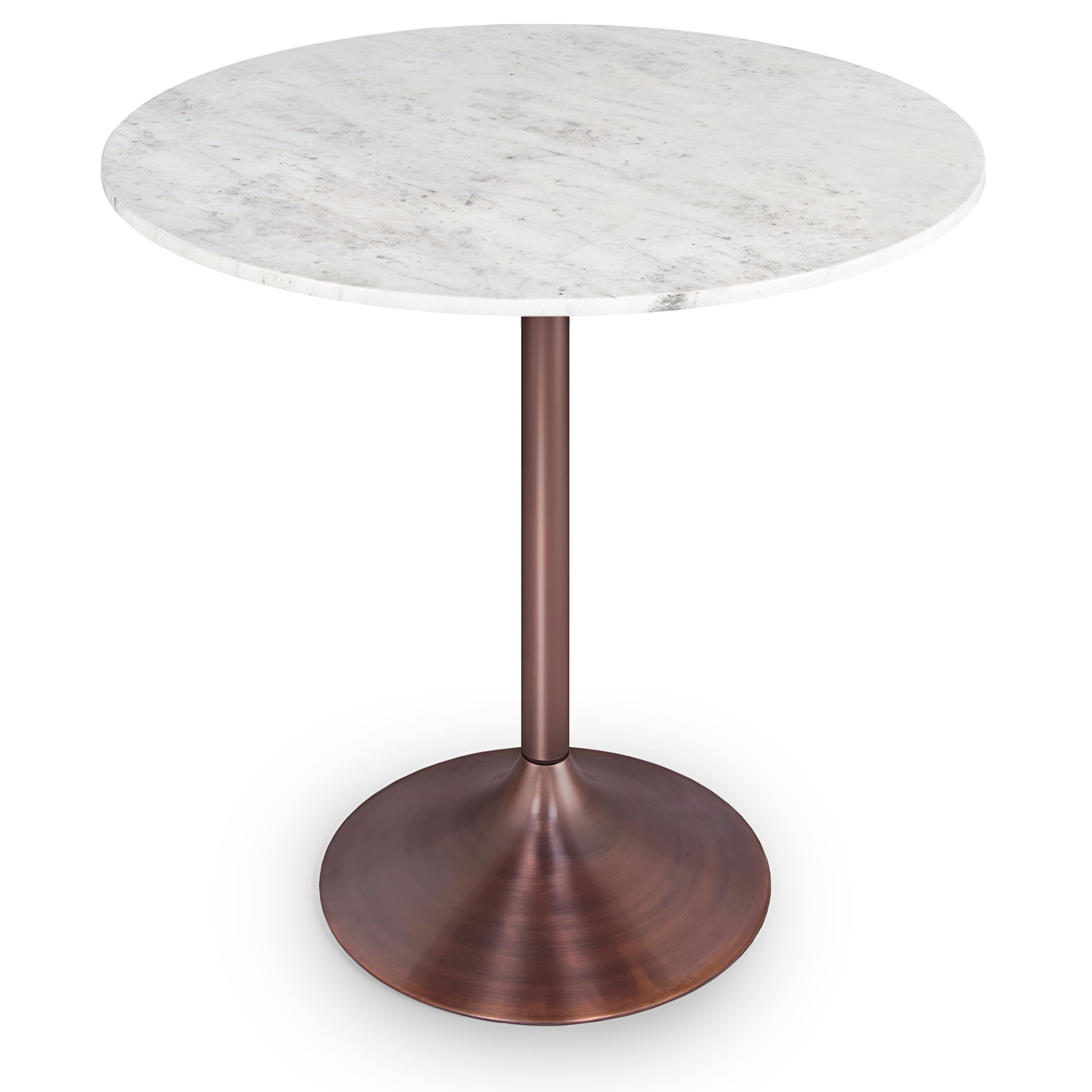 Front. Simpli Home - Osborne Dining Table - White/Copper.