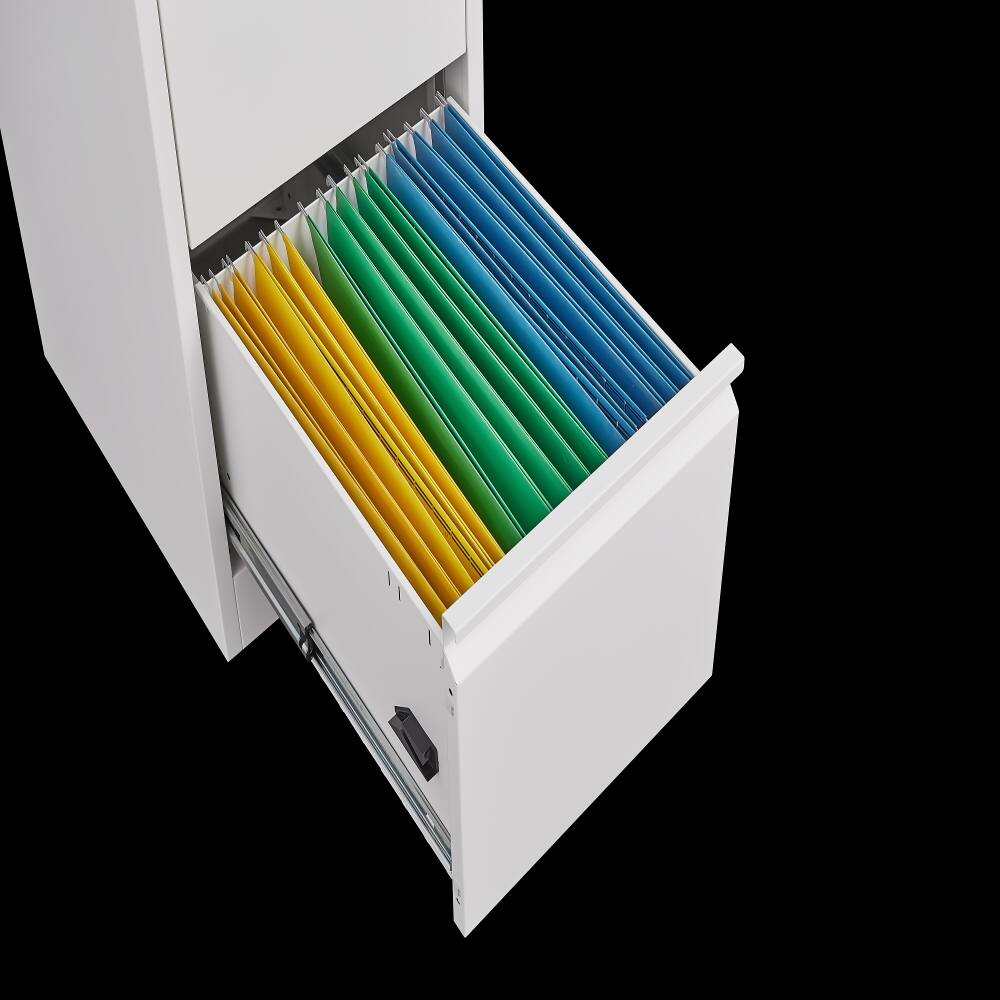 Alt View 6. Loheer - Loheer 4 Drawer Vertical File Cabinet with Lock Narrow Steel Storage Cabinet for A4 Legal Letter Files.