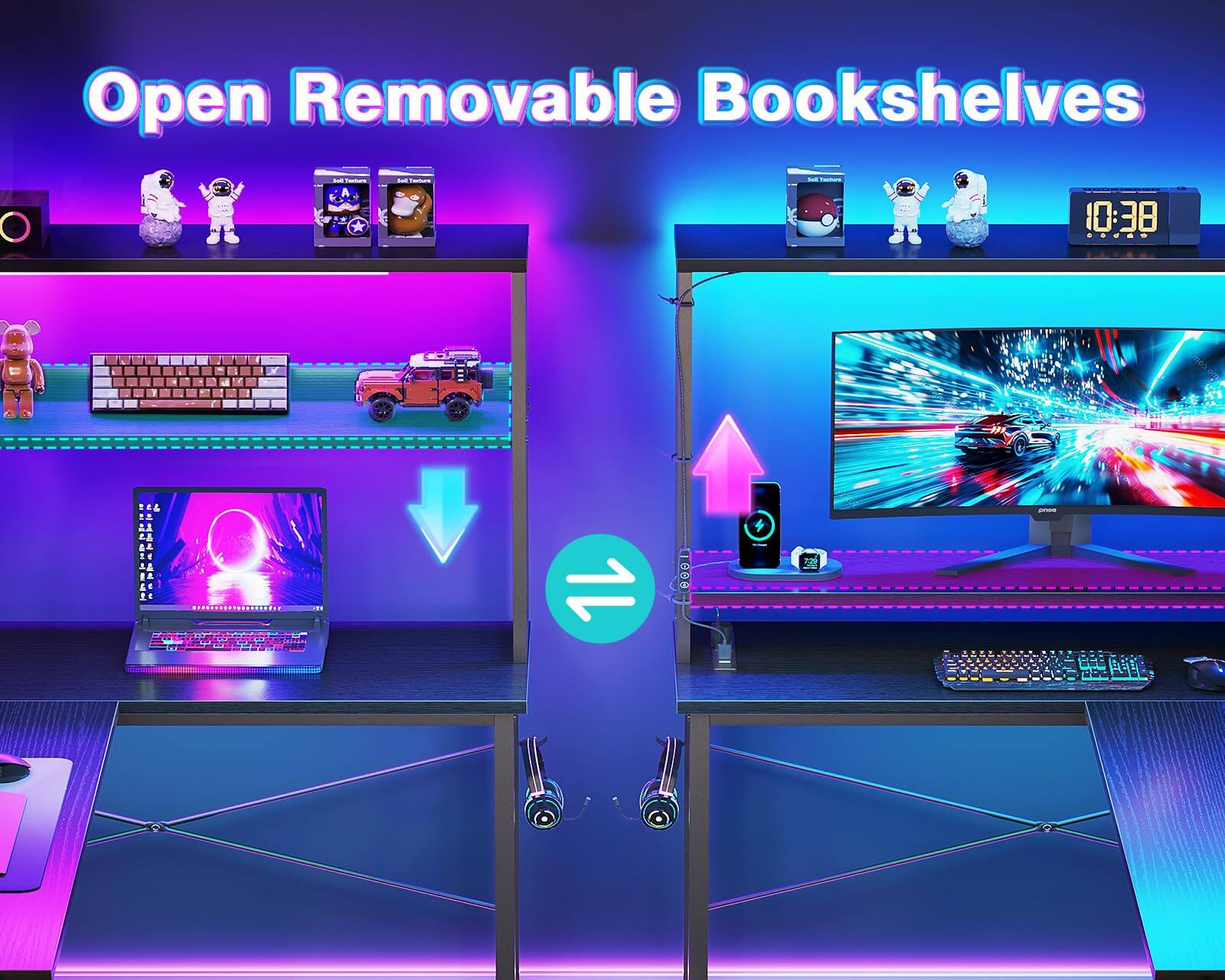 Open Removable Bookshelves