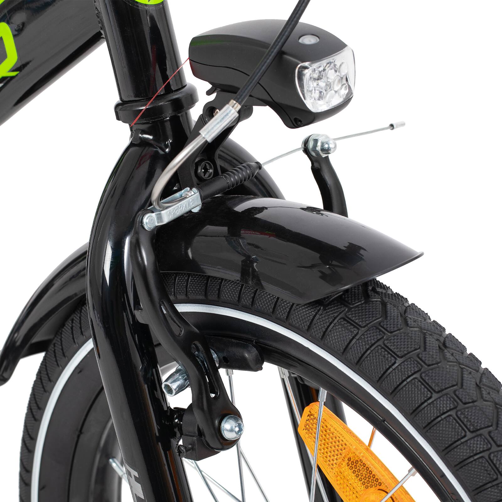 Alt View 6. HILAND - Sentry 18" Kids Bike with Training Wheels for Boy Girl Ages 5-9, Kids Bicycle with Adjustable Seat & Rear Rack, Black - Black.