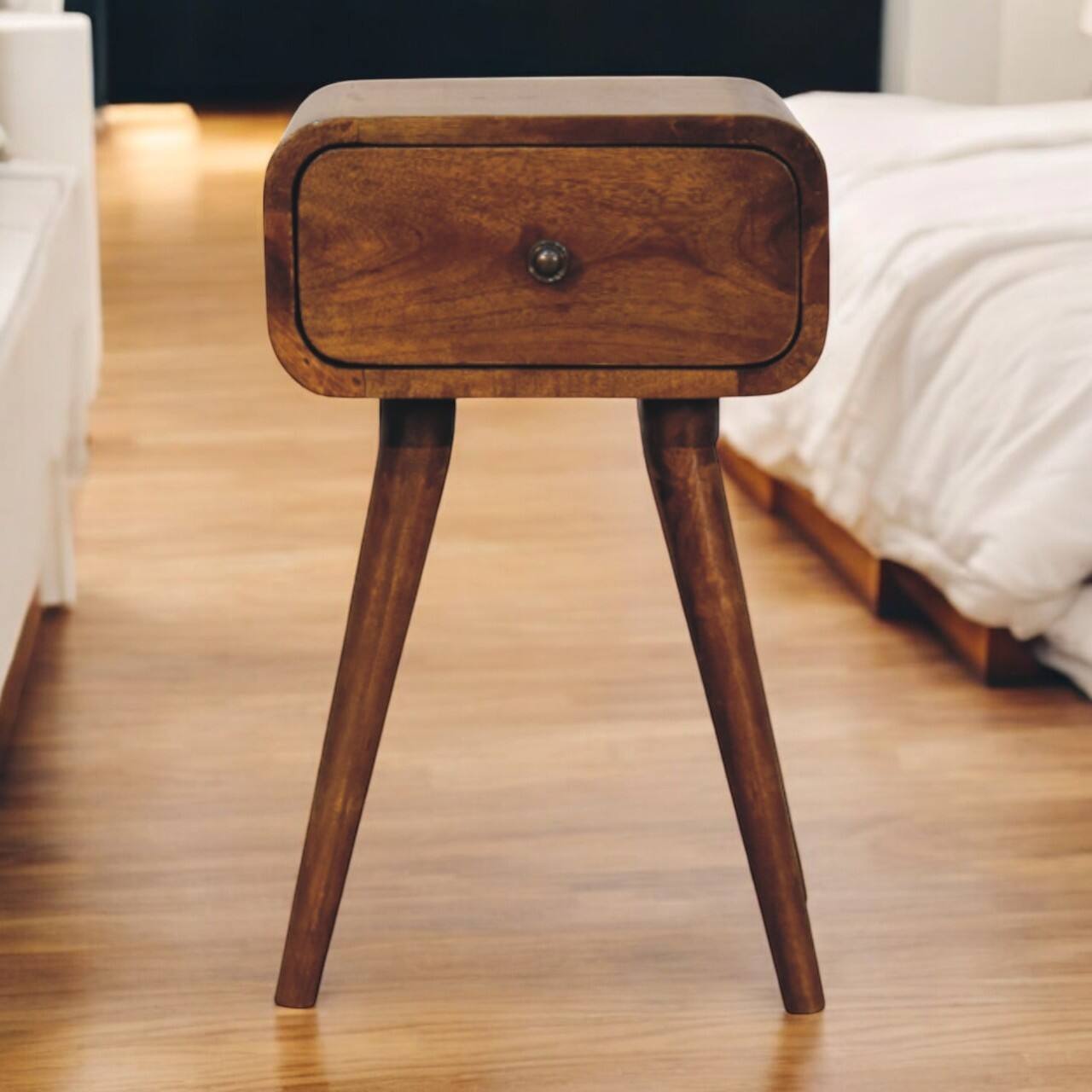 Alt View 6. Artisan Furniture - Artisan Furniture Solid Wood Avora Mini Chestnut Nightstand with 1 drawer - Chestnut.