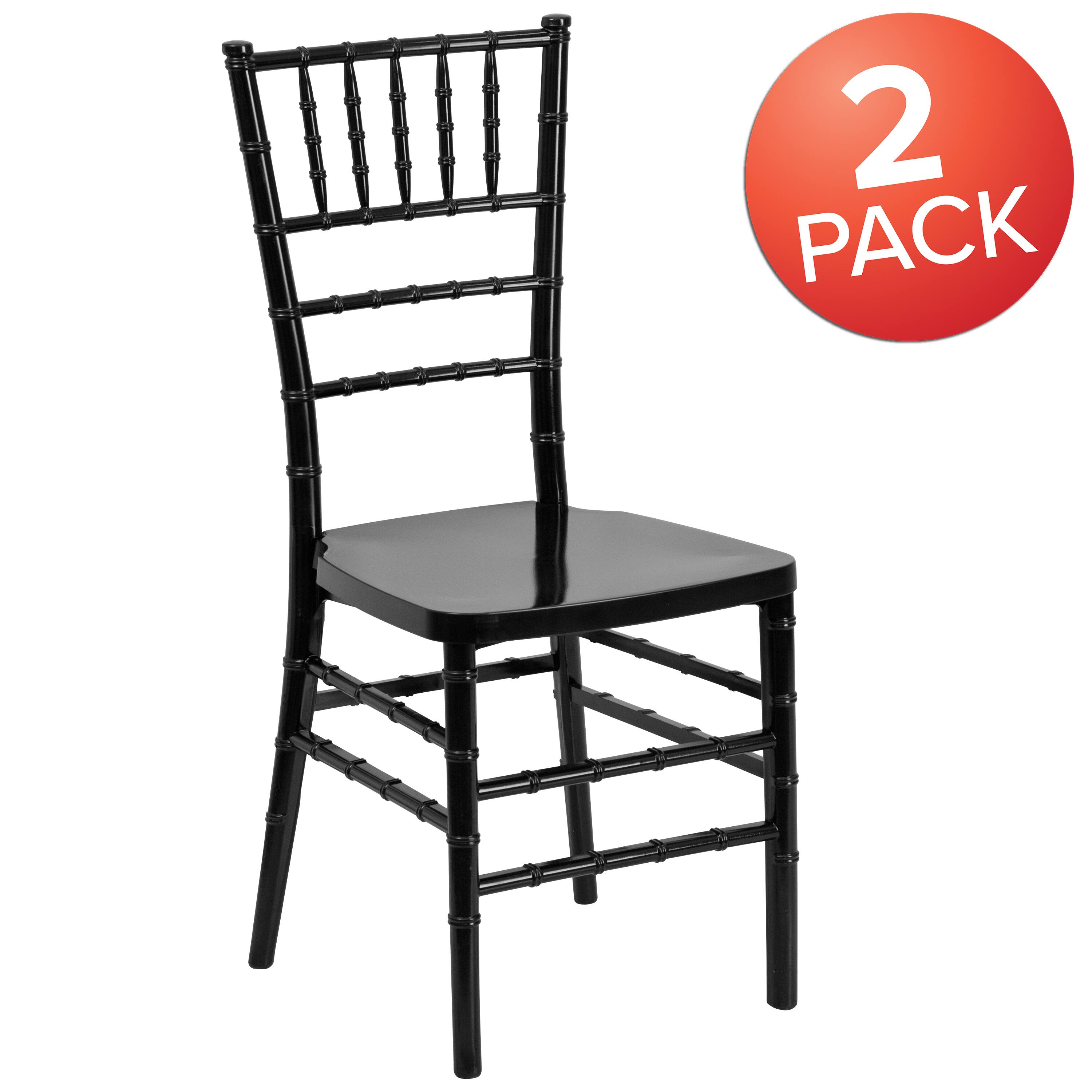Alt View 1. Emma + Oliver - 2 Pack PREMIUM Resin Stacking Chiavari Chair - Black.