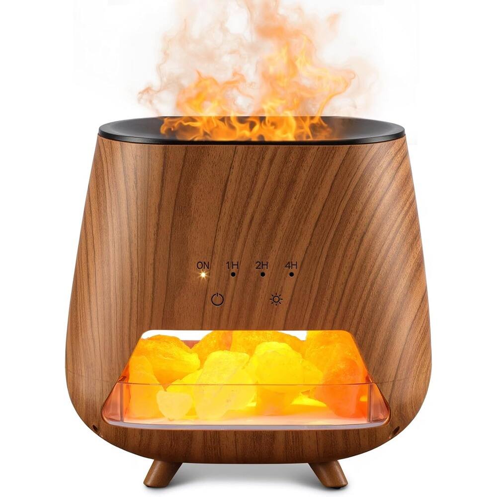 MOSZAR LLC - 200ml Essential Oil Diffuser, Himalayan Pink Salt, Cool Mist, 9 LED Colors