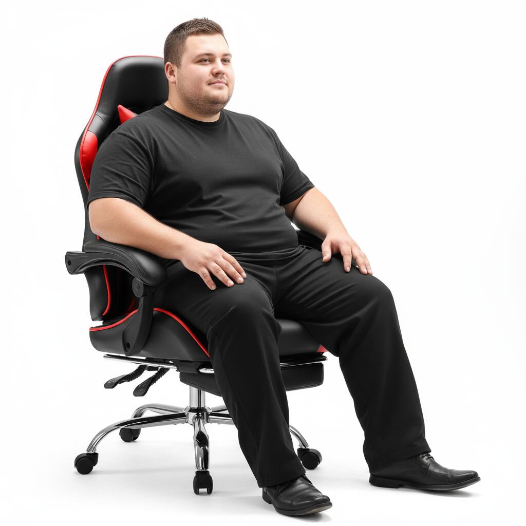 Alt View 6. AOITUN - Height Adjustable Red Gaming Desk Chair - 360ºSwivel for Adults - Red.