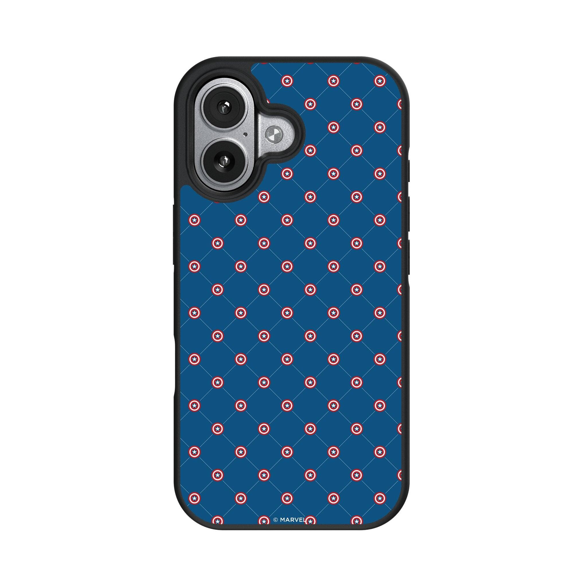 Front. Keyscaper - Marvel Pattern Bump Phone Case - Apple iPhone 17 - Captain America.