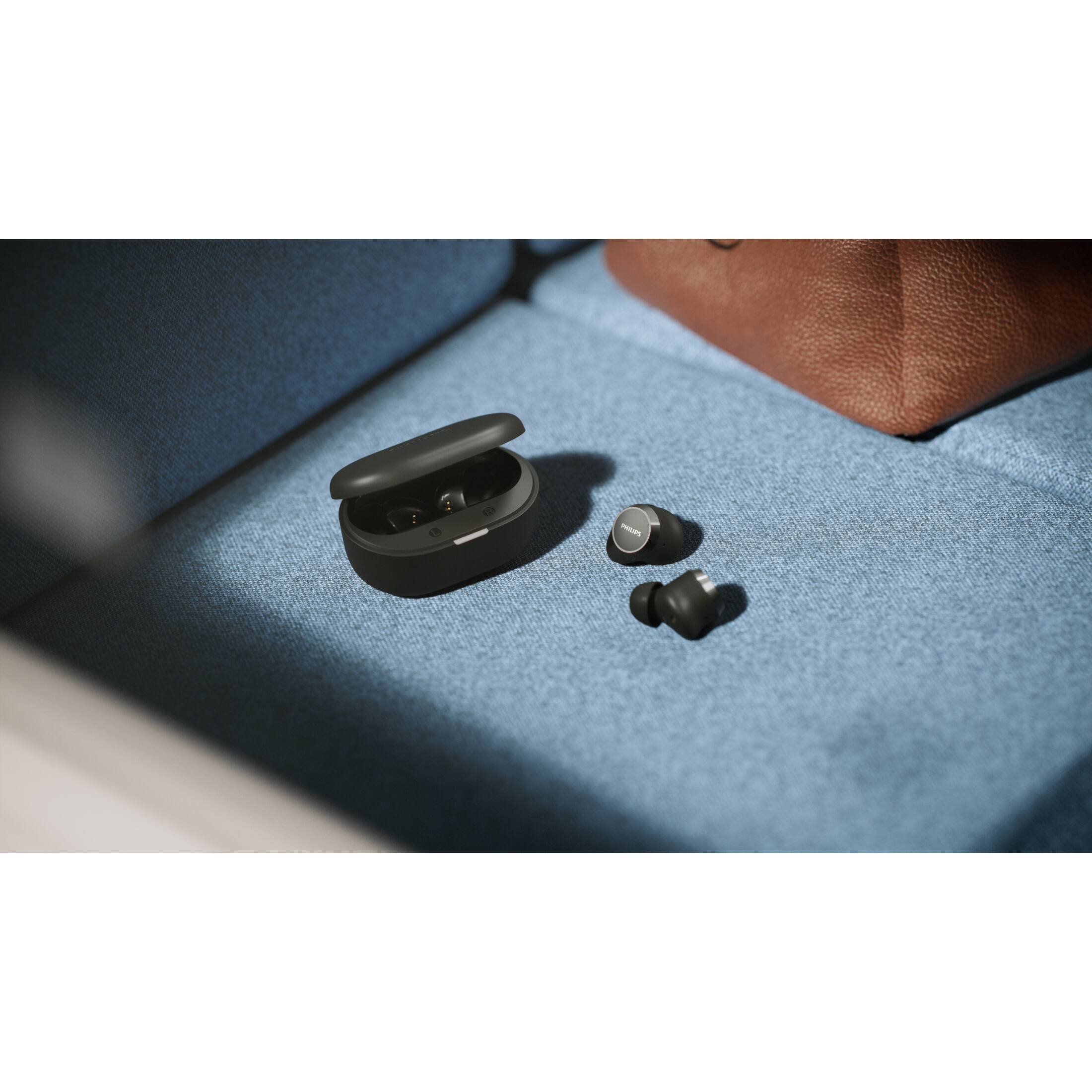 Alt View 4. Philips - TAT1300 True Wireless In-Ear Bluetooth Earbuds with SecureFit Ear Tips, 24H Playtime - Black.