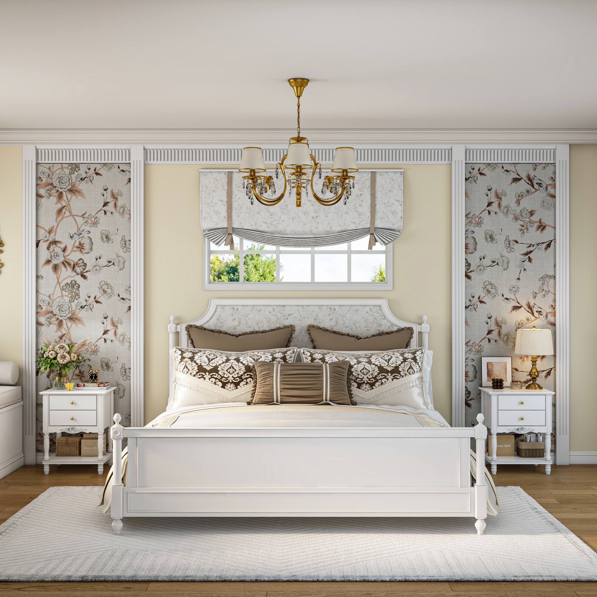 Alt View 8. FUFU & GAGA - FUFU&GAGA French - Style Nightstand: Ornate 2 - Drawer Elegance - White.