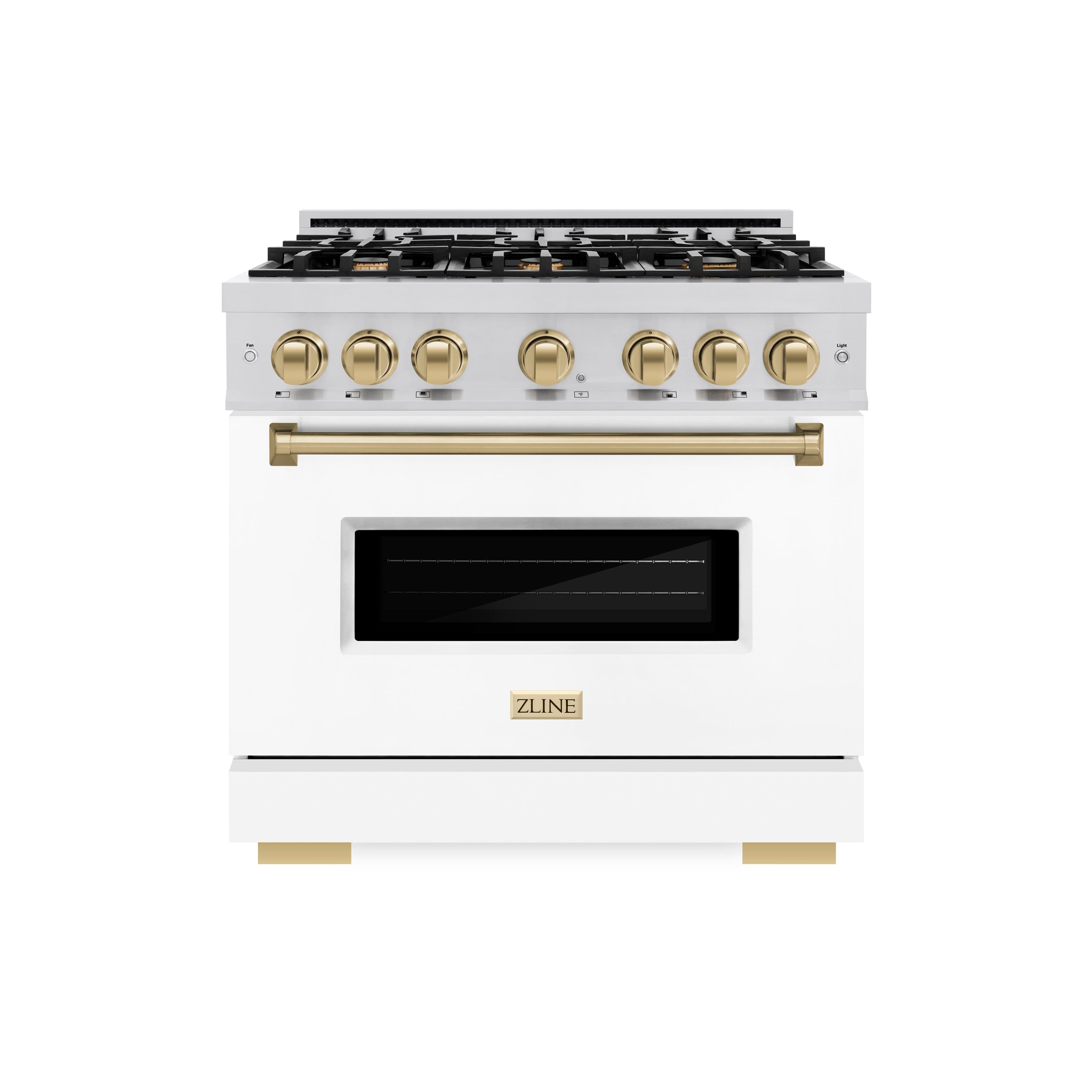 Front. ZLINE - ZLINE Autograph 36" Classic Dual Fuel Range with Bronze Accents (CDRZ-WM-36-CB) - Black.