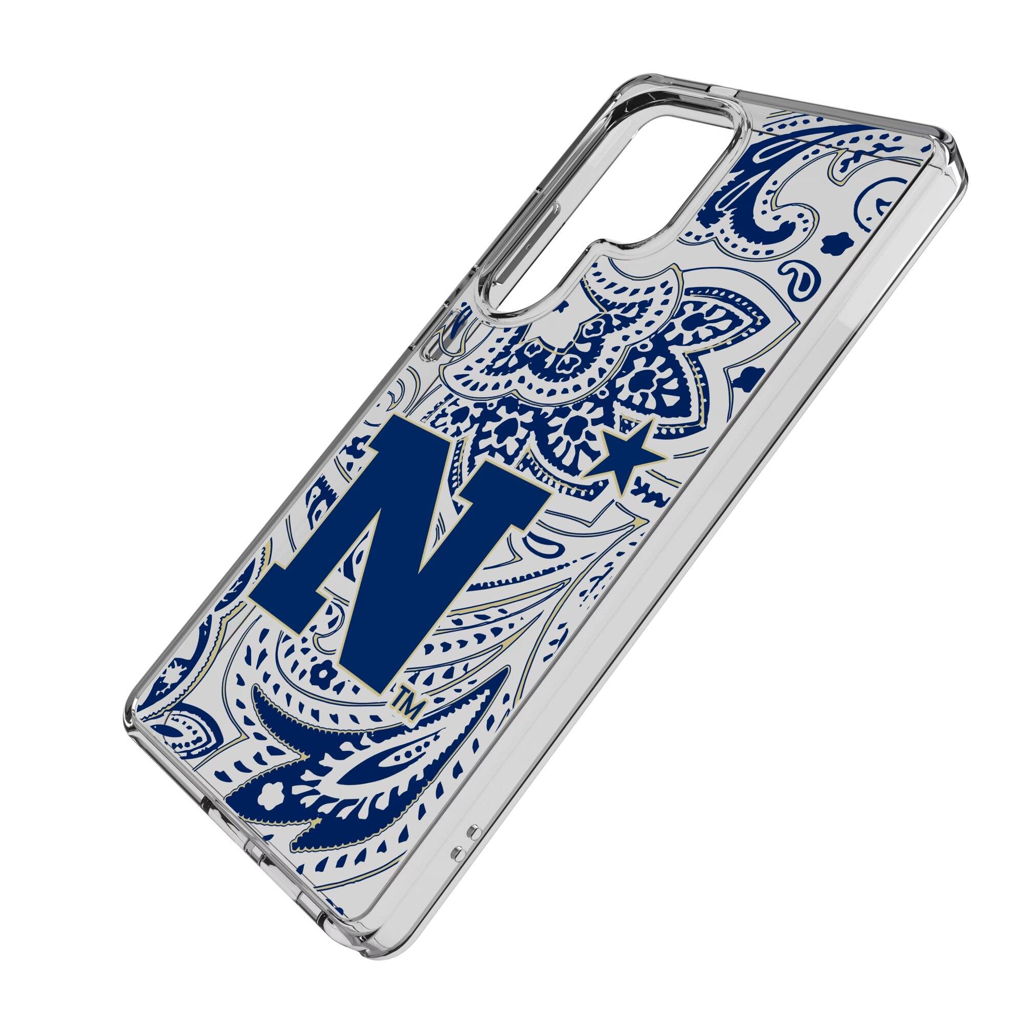 Alt View 1. Keyscaper - Navy Midshipmen Paisley Galaxy Clear Case - S25 Ultra - Multicolor.