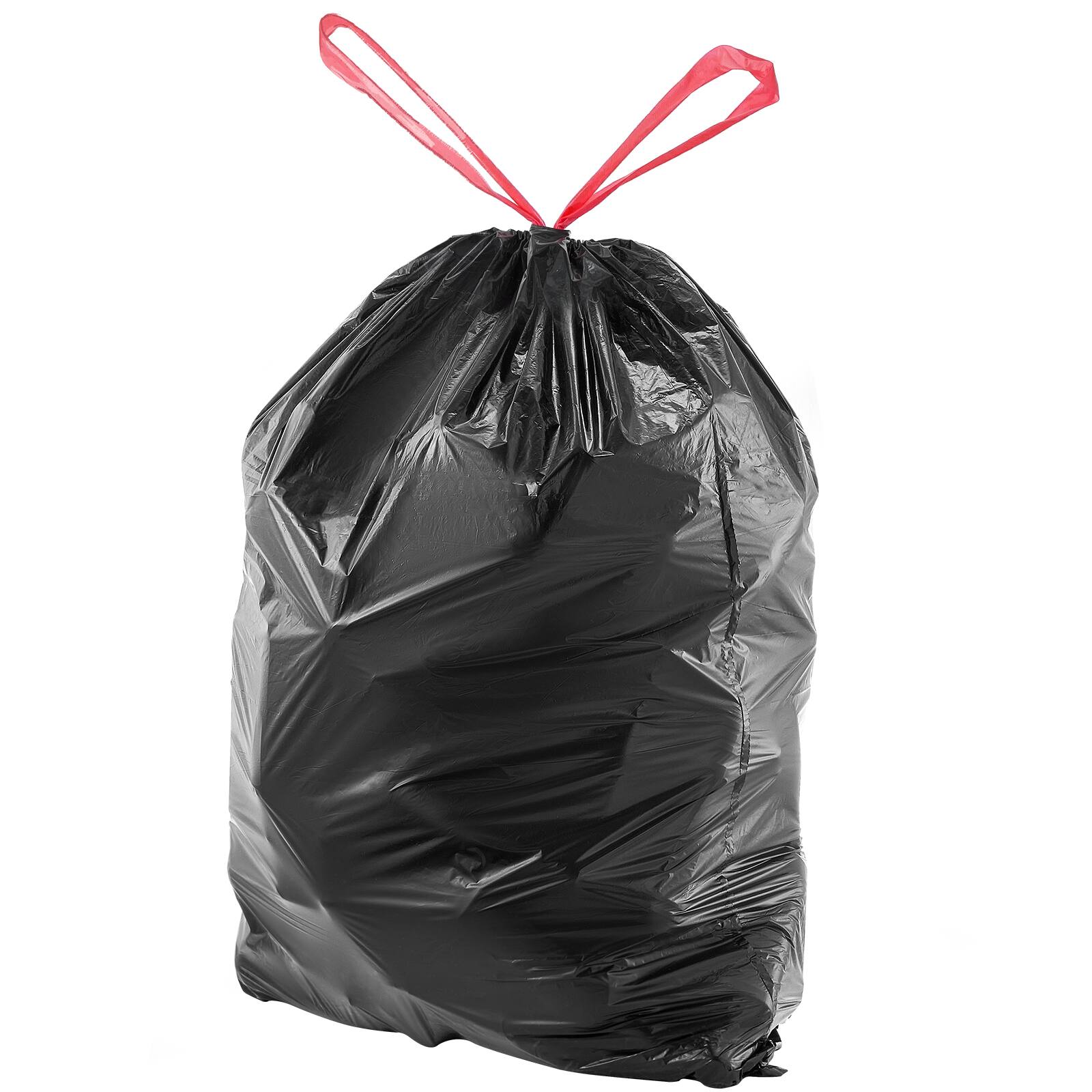 Alt View 5. VEVOR - Drawstring Trash Bags, 30 Gallon 50 Count Tall Kitchen Trash Bags, Extra Thick Tough and Durable Garbage Bag - Black.