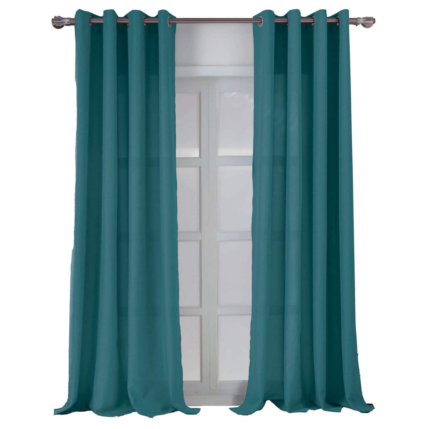 RT Designers Collection - Cole Textured Grommet Room Darkening Curtain Panel 54" x 95" - Teal