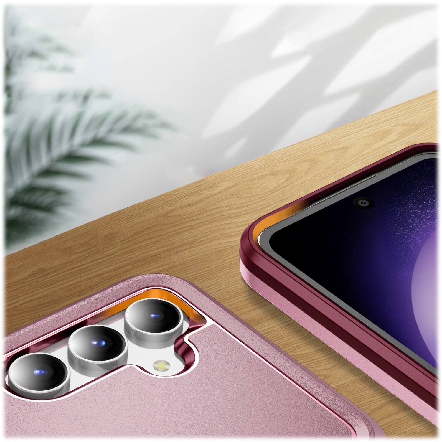 Alt View 13. SaharaCase - Military Kickstand Series Case for Samsung Galaxy S23 FE - Rose Gold.