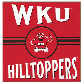 Jardine - Western Kentucky Hilltoppers 10'' x 10'' Retro Team Sign - Red
