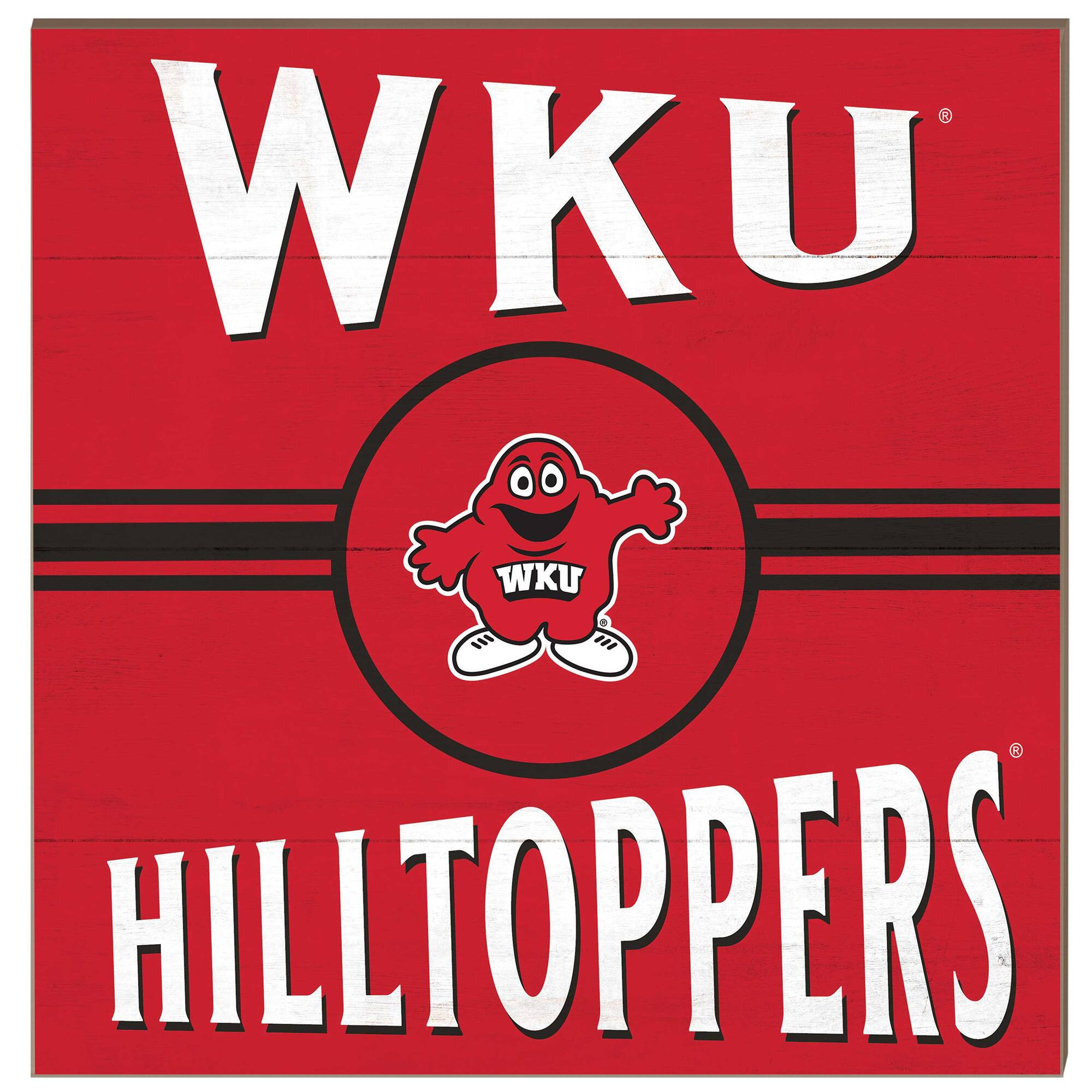 Western Kentucky Hilltoppers 10'' x 10'' Retro Team Sign