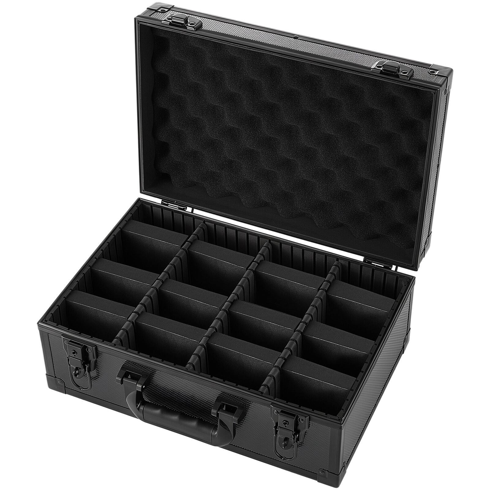 Alt View 5. VEVOR - Graded Card Case 4 Row 120 PSA Slab Storage Box with Secure Lock, Baseball Sports Trading Cards Holder Collector - Black.