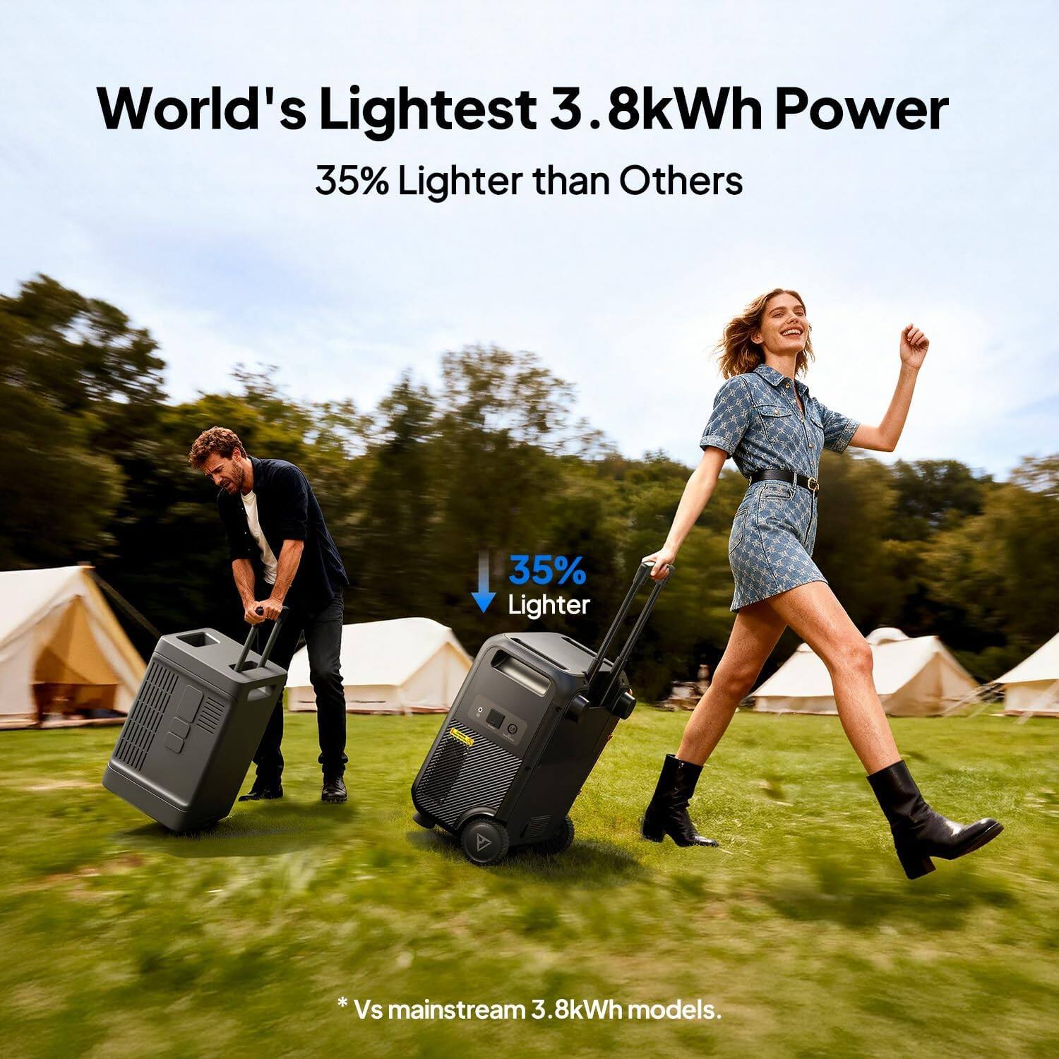 World's Lightest 3.8kWh Power  
35% Lighter than Others  
*Vs mainstream 3.8kWh models.