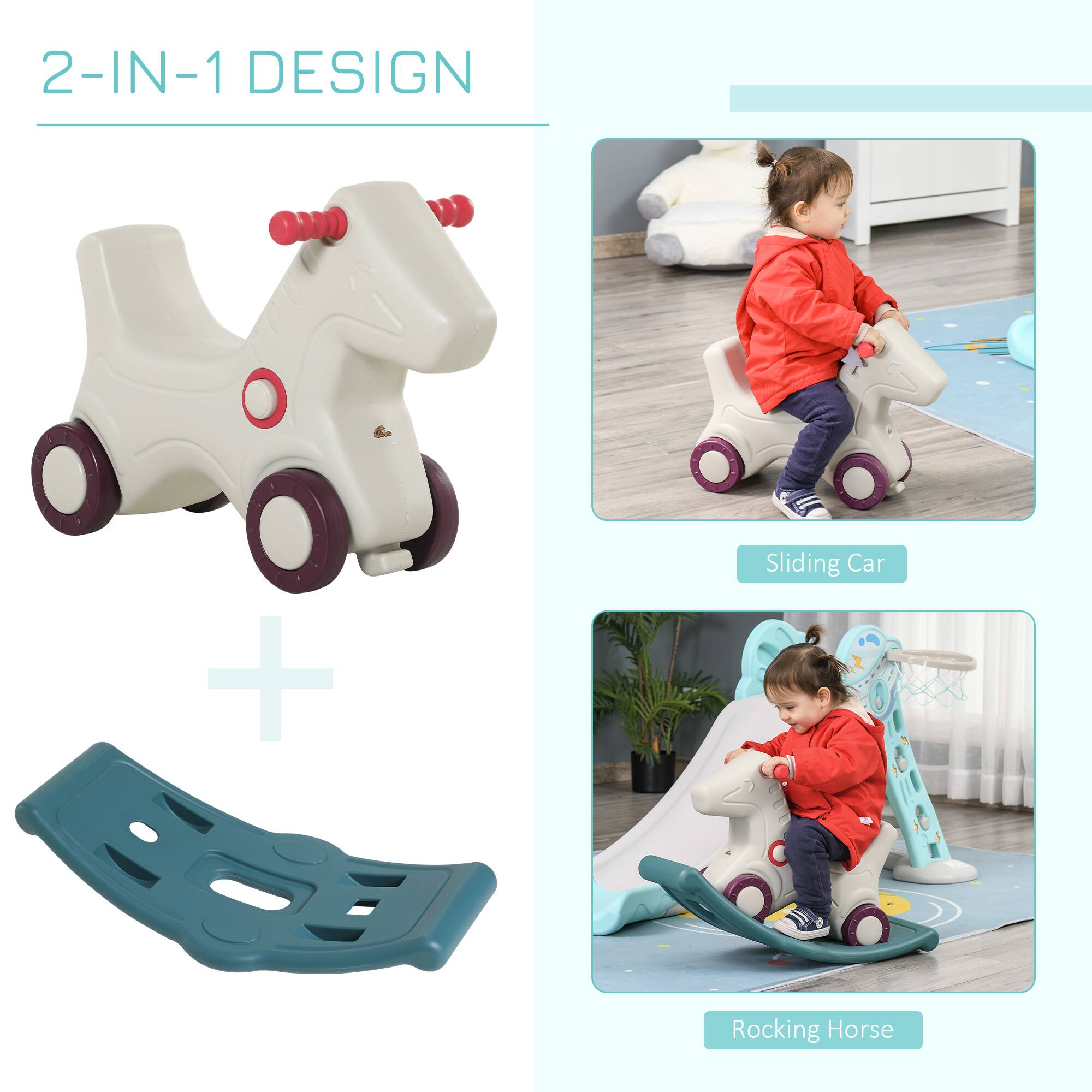 2-IN-1 DESIGN

Sliding Car

Rocking Horse