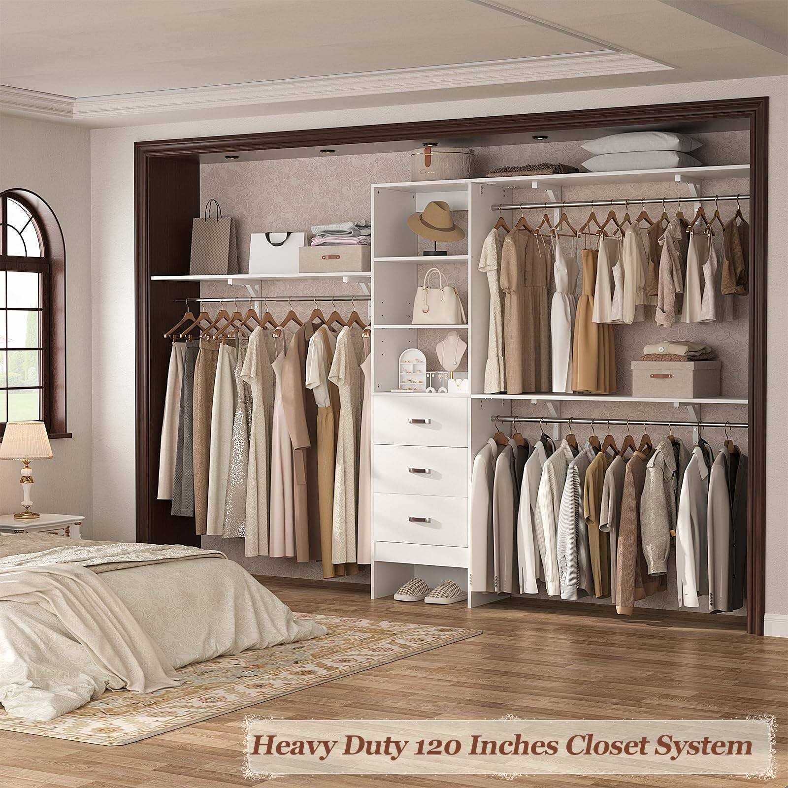 Heavy Duty 120 Inches Closet System