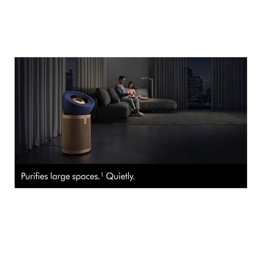 Purifies large spaces.¹ Quietly.