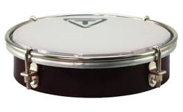 Tycoon Percussion - 6" ABS Tamborim, Durable Brazilian Frame Drum with Synthetic Head & Brushed Nickel Hardware, Black