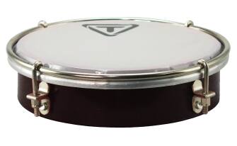 Front. Tycoon Percussion - 6" ABS Tamborim, Durable Brazilian Frame Drum with Synthetic Head & Brushed Nickel Hardware, Black.