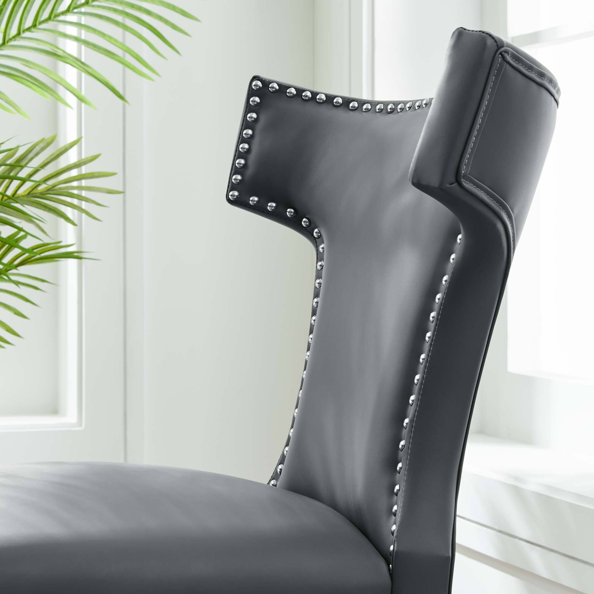Back. Modway - Curve Vegan Leather Dining Chair by Modway - Gray.