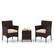 Angle. Costway - 3 PCS Outdoor Conversation Set with Cushioned Seat & Tempered Glass Tabletop - Beige,Mix Brown.