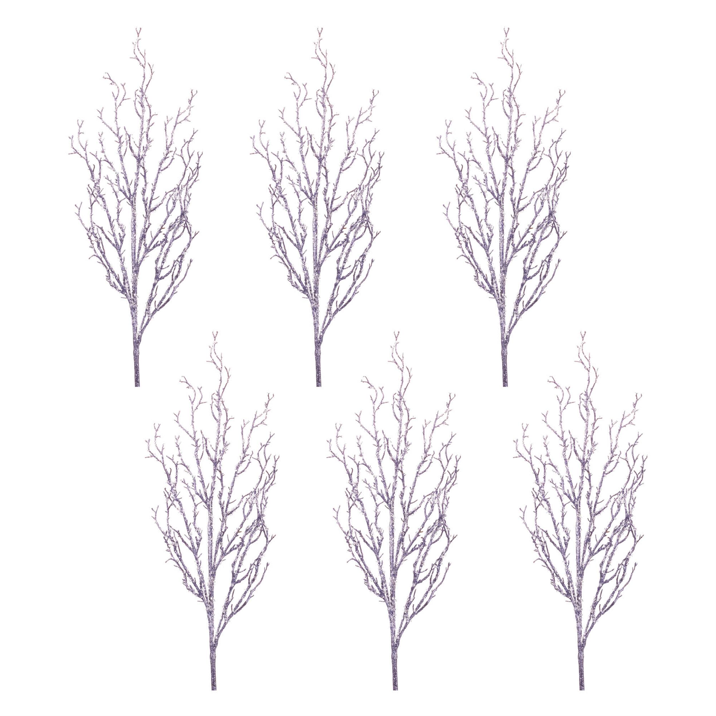 Left. BreeBe - Beaded Twig Spray (Set of 6) - Blue.