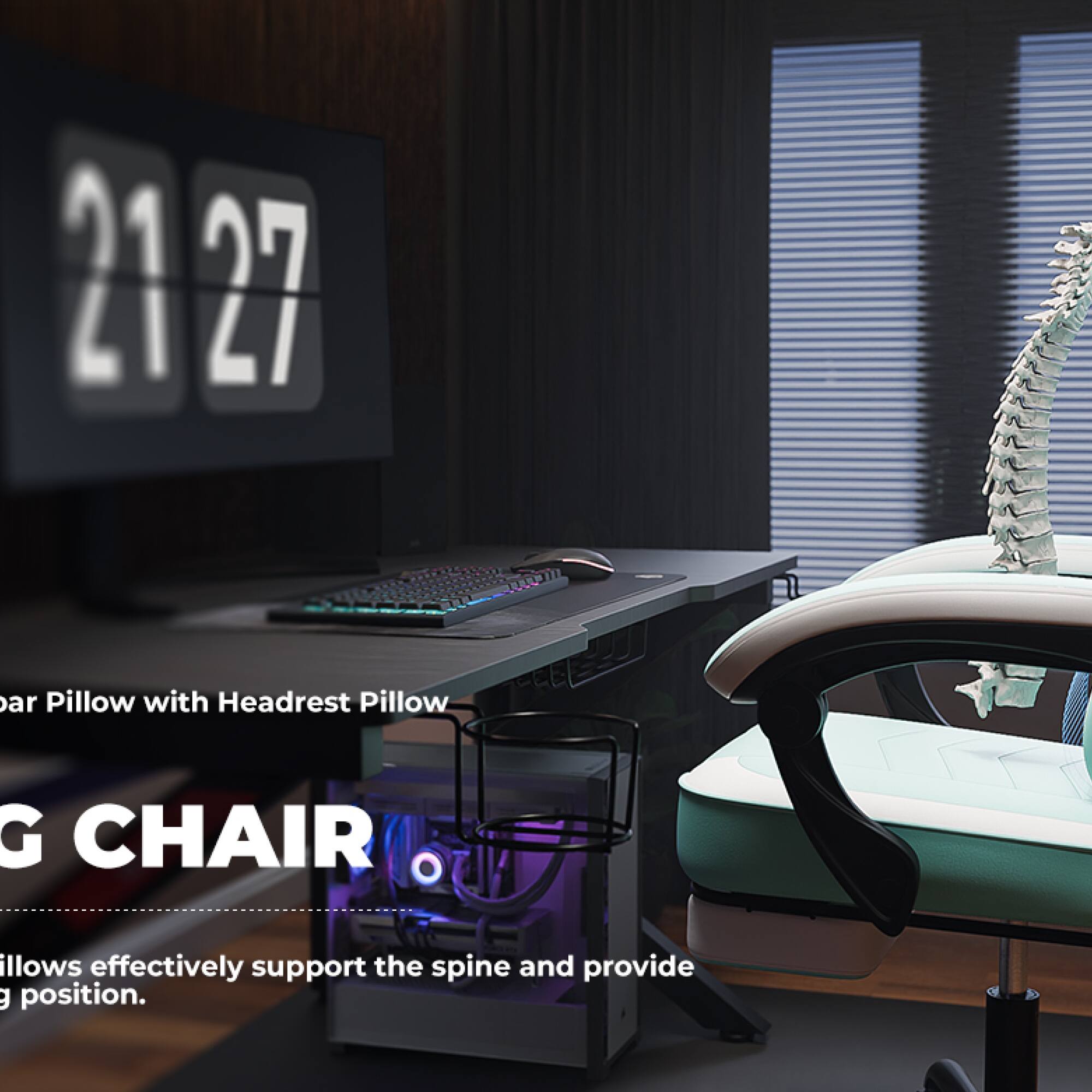 21 27  
Bar Pillow with Headrest Pillow  
G CHAIR  
Pillows effectively support the spine and provide a comfortable position.