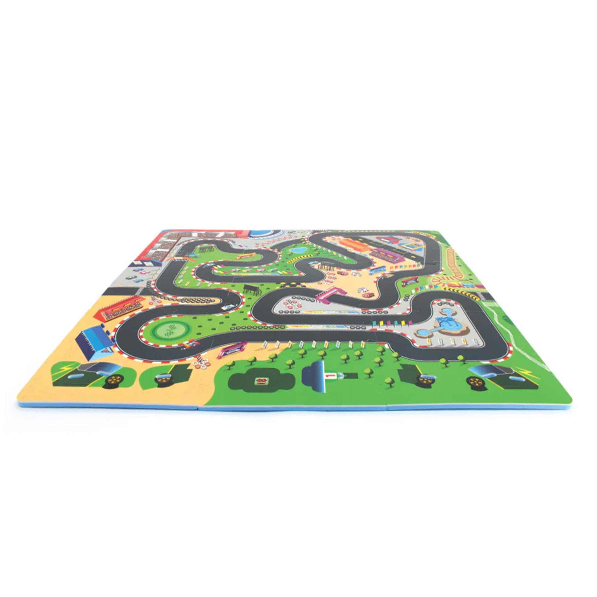 Alt View 3. TriAction Toys - Sunta Play Mat DIY Race Track and Car | 9 Piece Set - Multicolored.