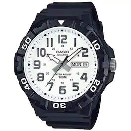Casio - Men's Oversized Sport Watch with White Dial - MRW-210H-7AV - Black