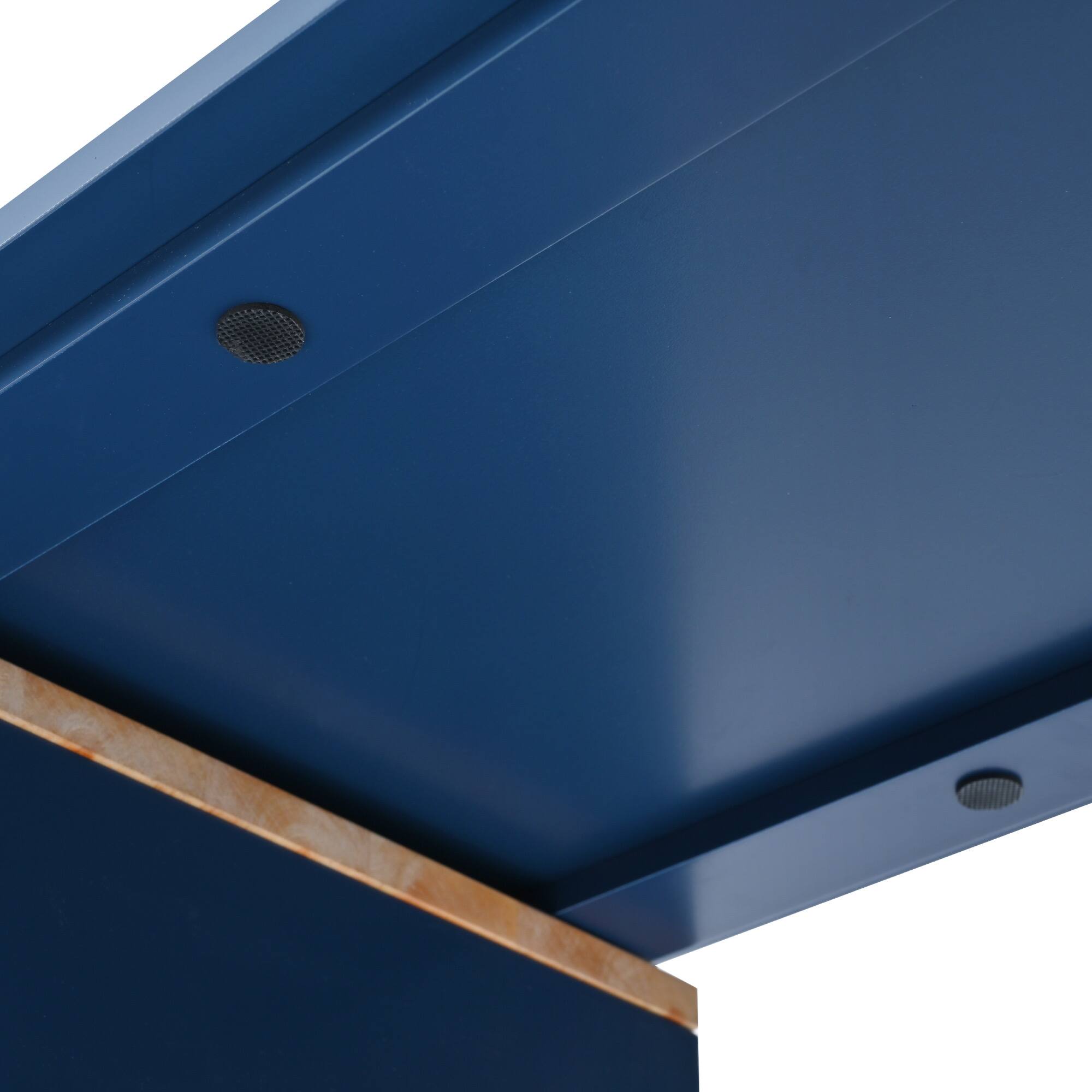 Alt View 8. PexFix - Rolling Kitchen Island Cart with Extended Table, LED Lighting and Power Outlets - Blue.