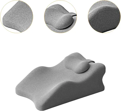 Front. MOOSOO - Face Down Prone Pillow-Memory Foam Wedge for Stomach Sleeping, Reading & Neck Pain Relief, Breathable Removable Cover - Gray.