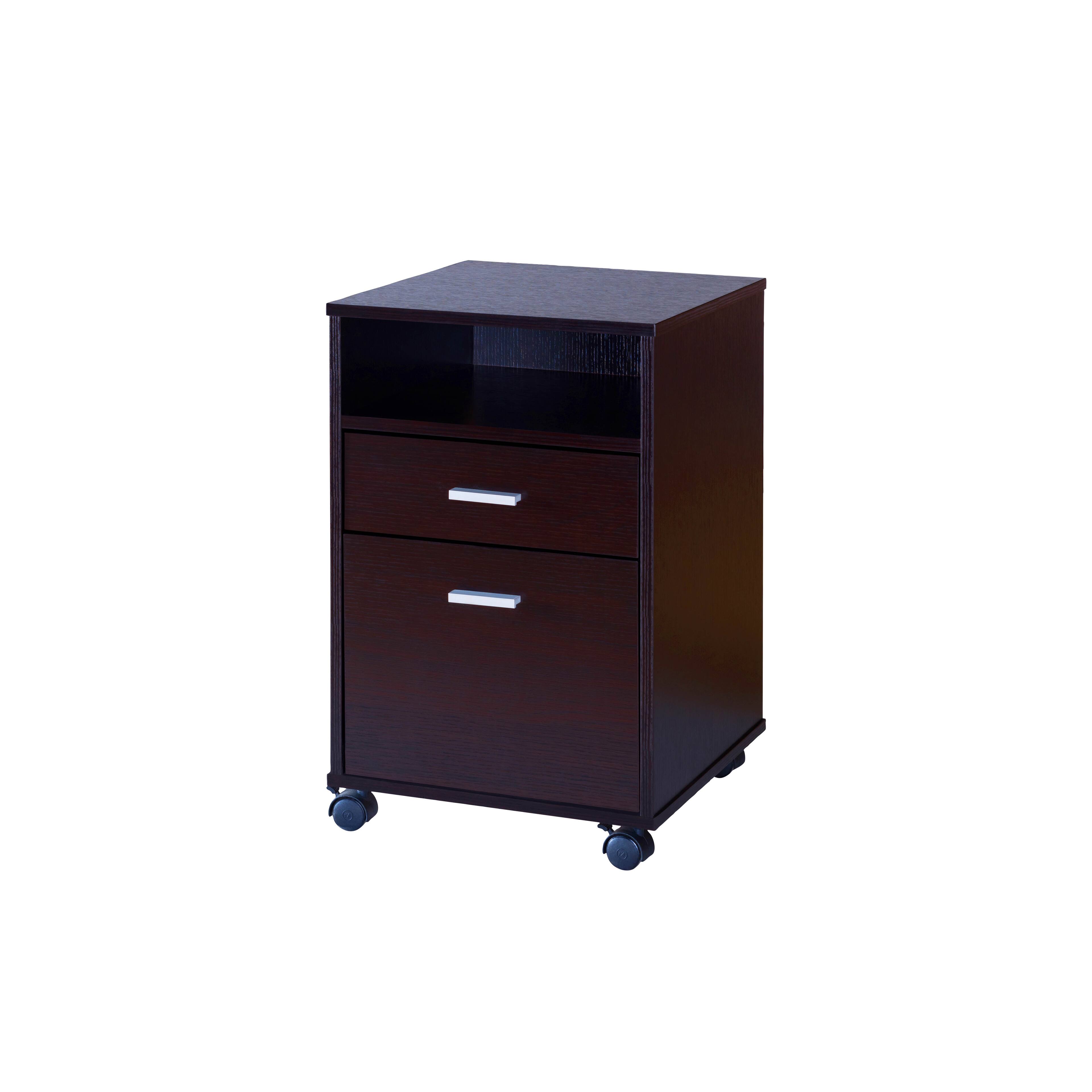 Alt View 7. APRILSOUL - Home Office Desk Modesty Panel Detached File Cabinet Locking Wheels Red Cocoa - Brown.