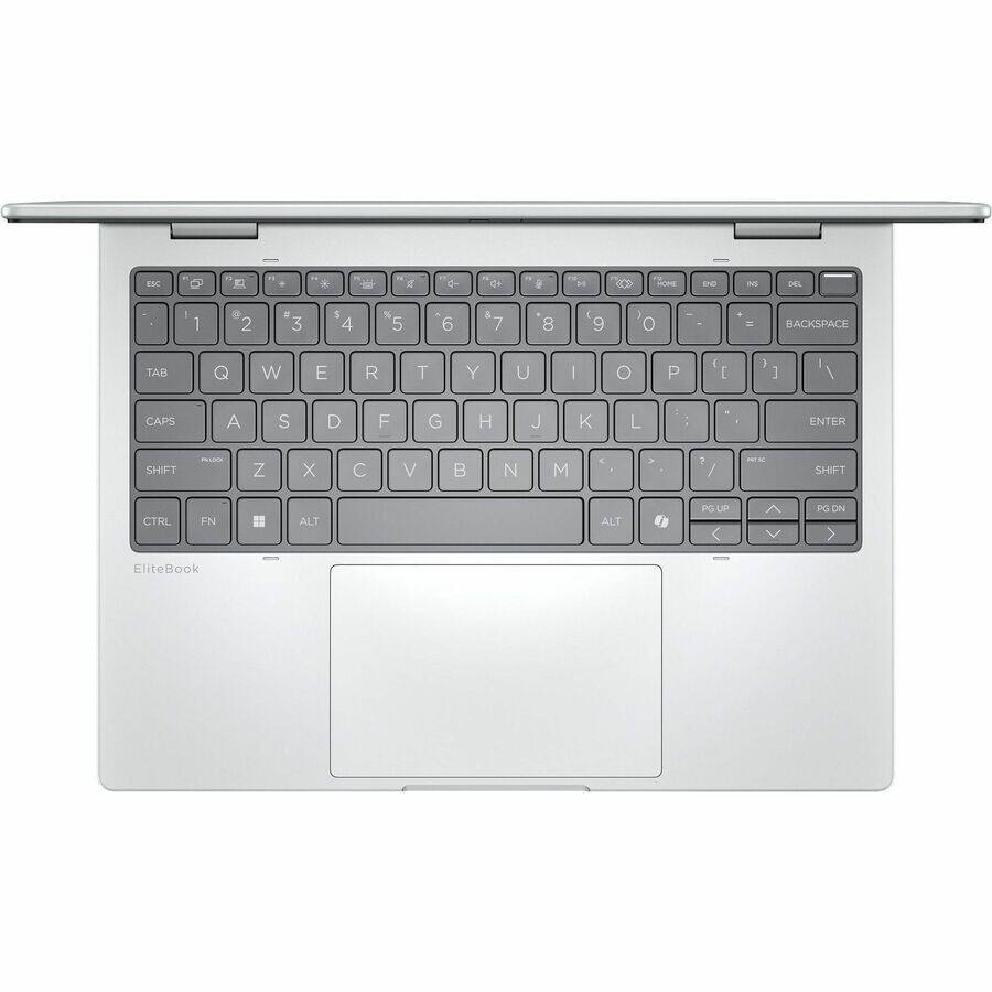 Sure, here is the corrected and grouped text from the image:

**Top Row:**
- ESC
- 1 2 3 4 5 6 7 8 9 0 - = BACKSPACE

**Second Row:**
- TAB Q W E R T Y U I O P [ ] \

**Third Row:**
- CAPS A S D F G H J K L ; ' ENTER

**Fourth Row:**
- SHIFT Z X C V B N M , . / SHIFT

**Bottom Row:**
- CTRL FN ALT ALT PG UP PG DN

**Additional Keys:**
- INS DEL
- HOME END
- ALT

**Special Keys:**
- Windows Logo Key
- FN Key

**Brand:**
- EliteBook