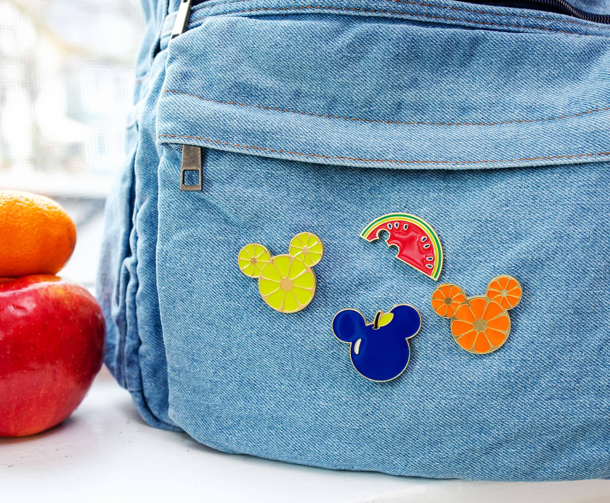 Alt View 10. Disney - Disney Mickey Mouse Fresh Fruit 4-Piece Enamel Pin Set - Black.