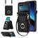 Front. Dteck - For Motorola Razr (2024) Shockproof Leather Ring Kickstand Protective Wallet Case with Shoulder Strap / Lanyard - Black.
