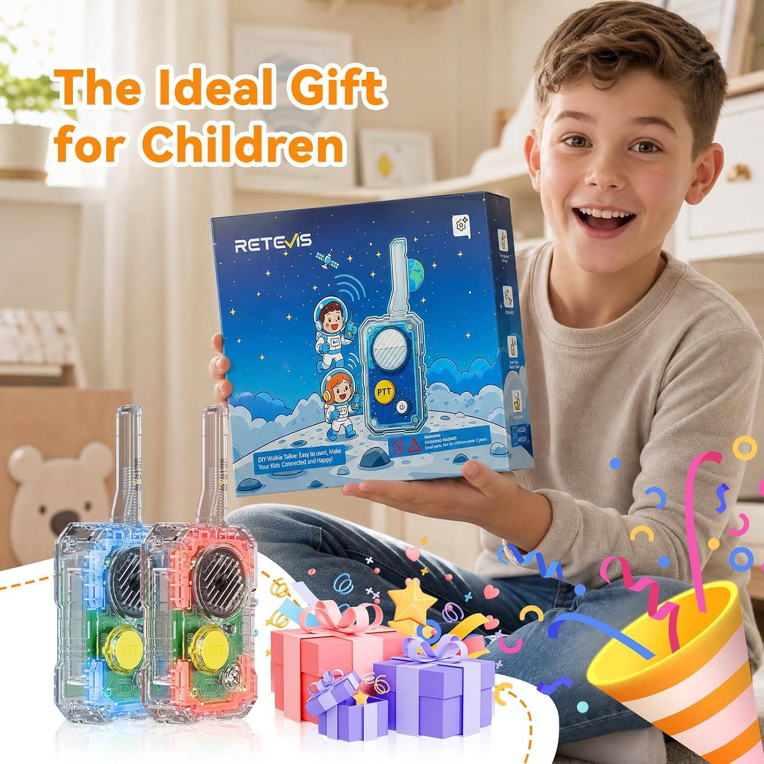 The Ideal Gift for Children

RETEVIS IS PTT

Early - JR Mate on Walker Talkie Connected and mappy

PTT