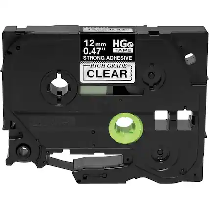 0.47" 12 mm HG e TAPE STRONG ADHESIVE HIGH GRADE CLEAR