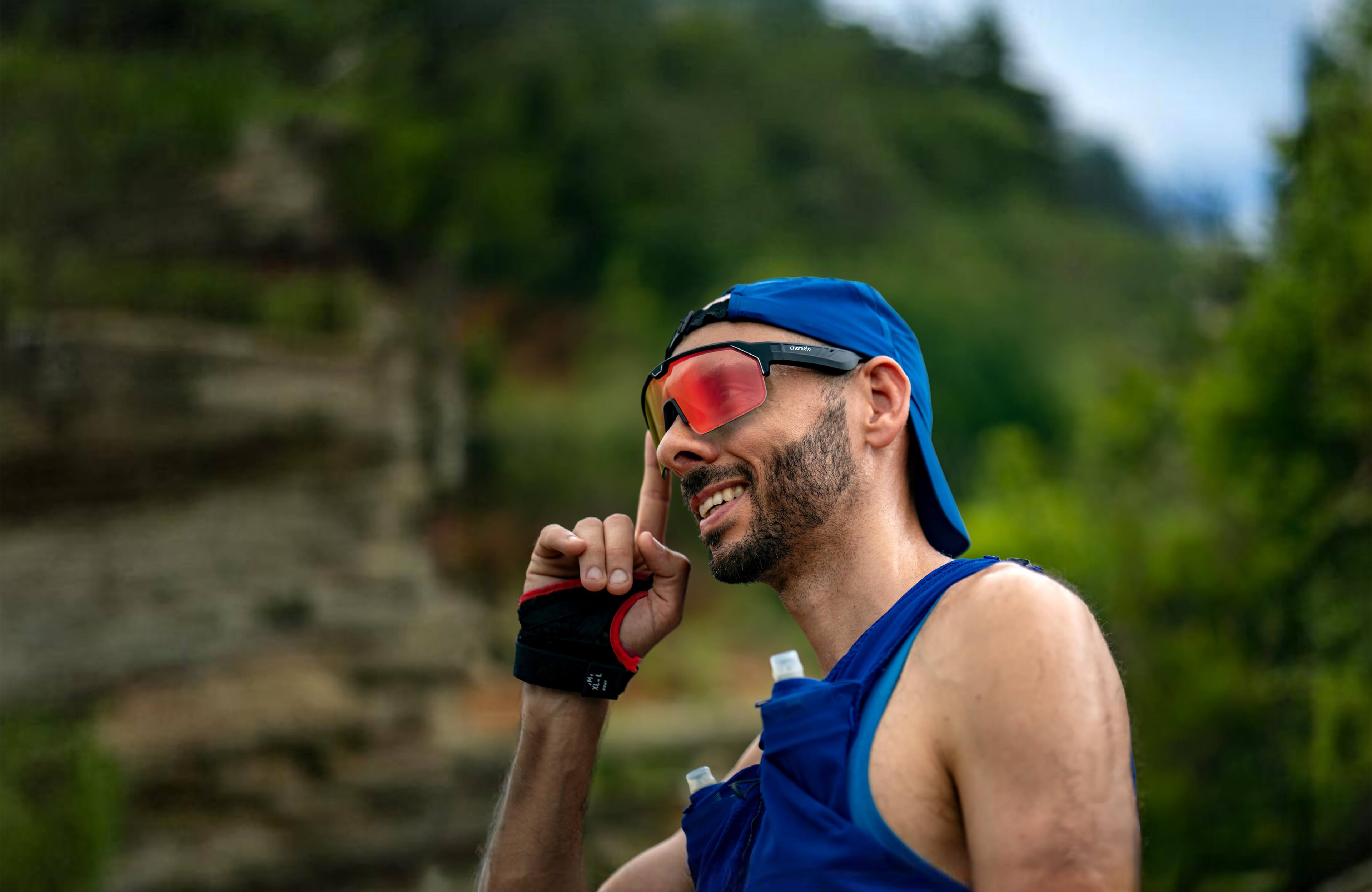 Alt View 8. Chamelo - Sport Music Shield Slider HVL - Black frame | Fire lenses.