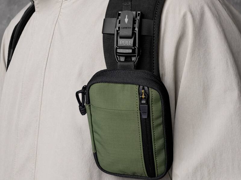 Alt View 7. ALPAKA - HUB Pouch V2 - RFID Wallet Organizer Pouch - Compact pocket EDC for cash, cards & small essentials - Green Axoflux 210D.