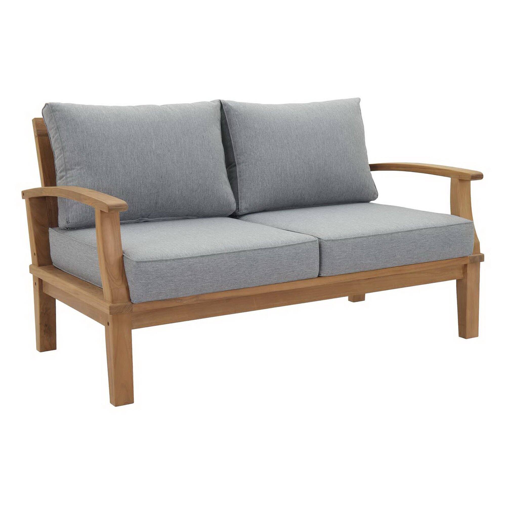 Left. Modway - Marina 5 Piece Outdoor Patio Teak Set by Modway - Natural Gray.