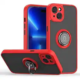 Entronix - iPhone 13 Case with Matte Gripstand - Ultimate Protection and Functionality - Red