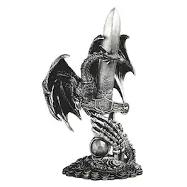 FC Design - 11.75"H Dragon with Sword Figurine Statue Office/Computer Desk Tabletop Medieval Gaming Home Decor Gift - Multi-Color