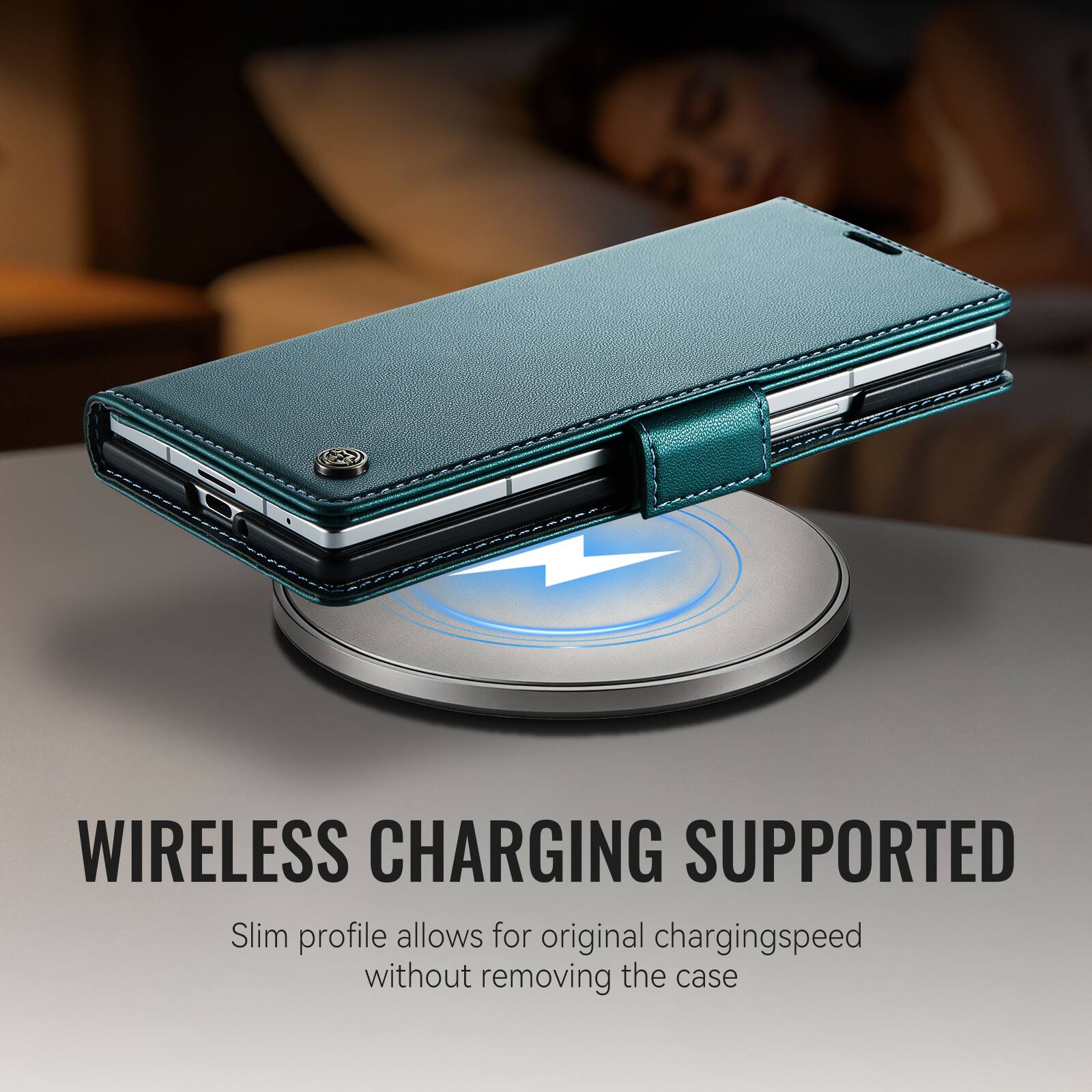 WIRELESS CHARGING SUPPORTED  
Slim profile allows for original charging speed without removing the case
