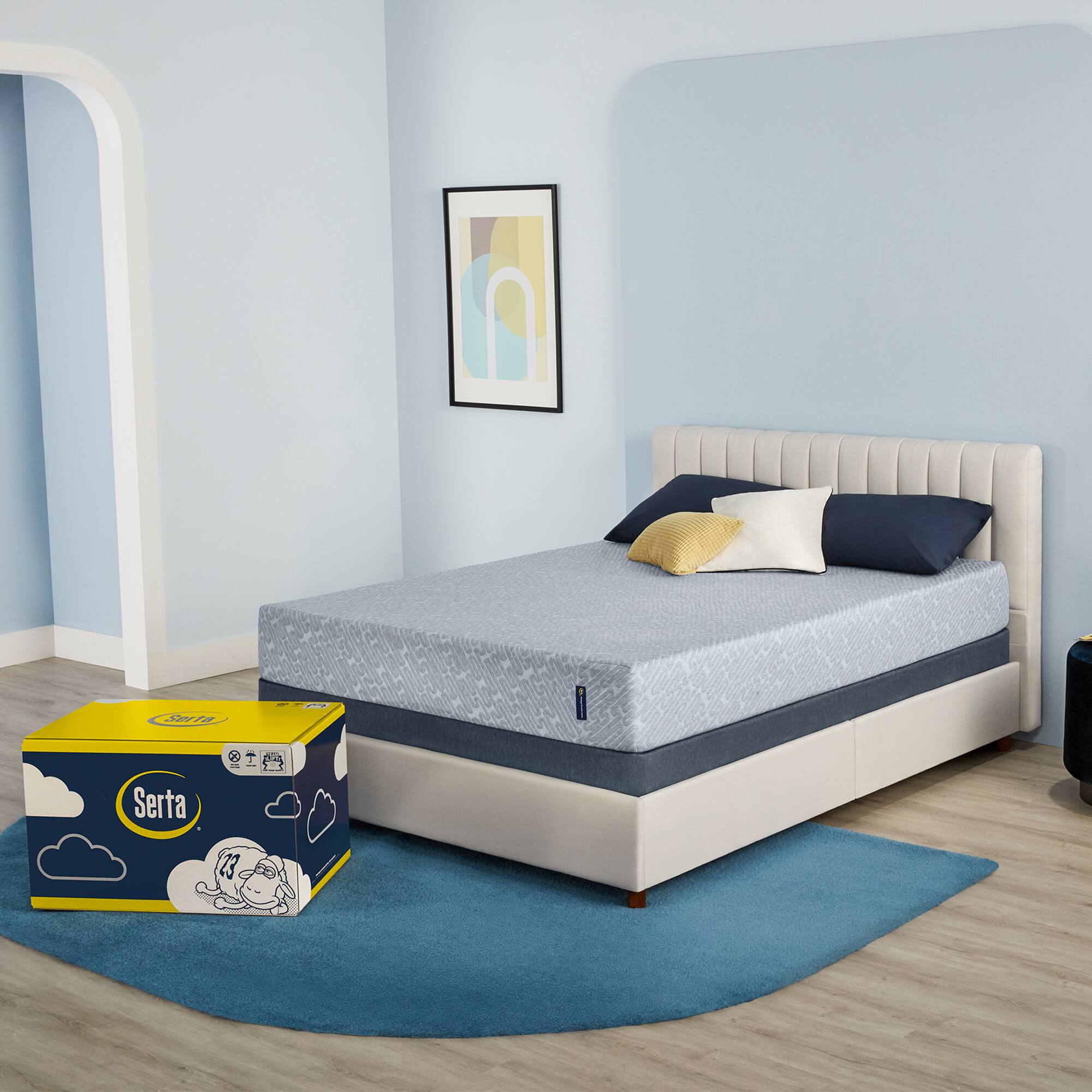 Alt View 15. Serta - Sheepless Nights 9" Medium Foam Mattress -Queen - Blue.