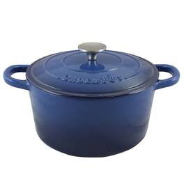 Crockpot - Crock Pot Artisan 5 Quart Round Enameled Cast Iron Dutch Oven - Sapphire Blue