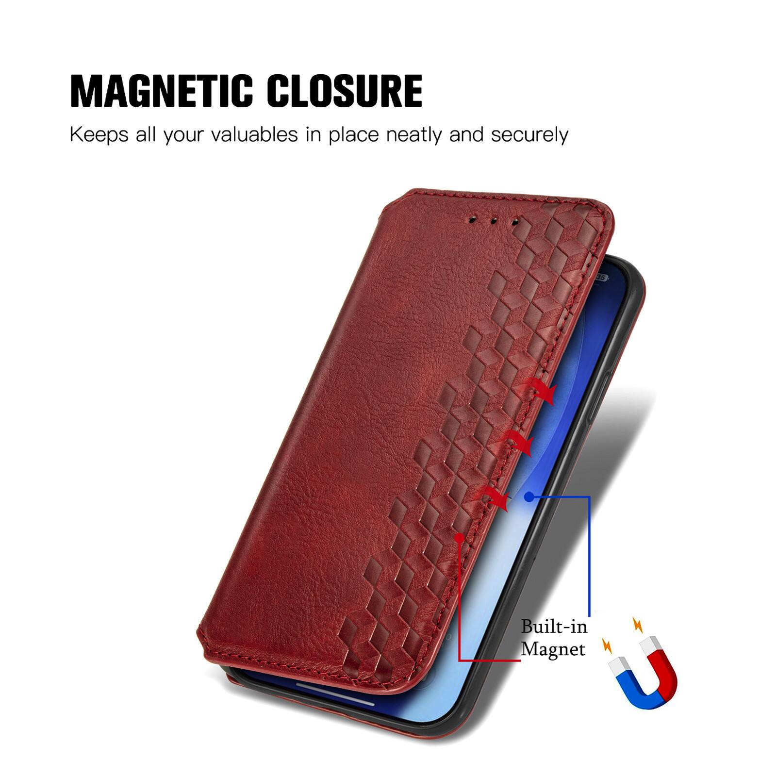 MAGNETIC CLOSURE  
Keeps all your valuables in place neatly and securely  
Built-in Magnet