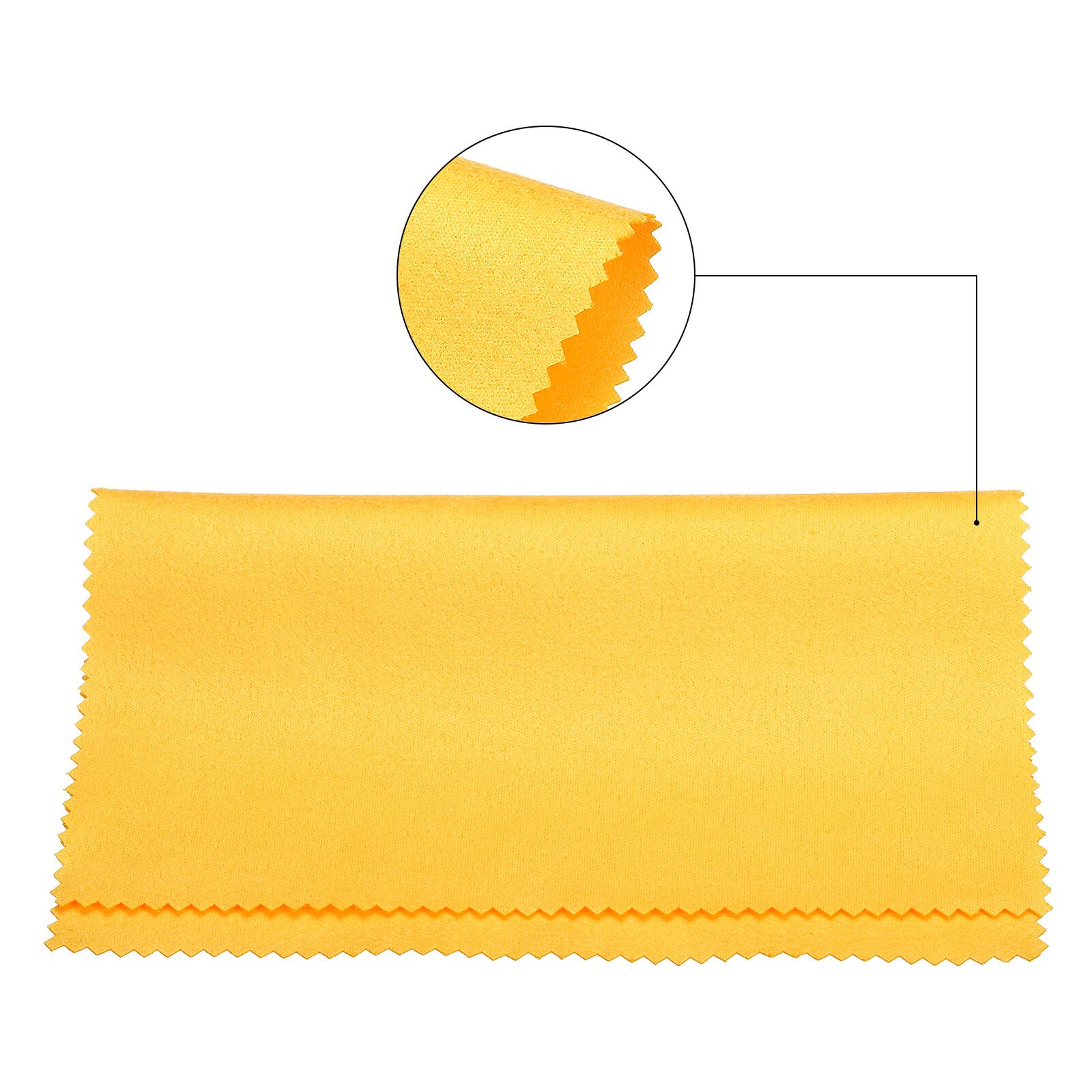 Alt View 2. Unique Bargains - Eyeglass Microfiber Cleaning Cloth 7"x6", 24pcs Soft Suede Wipe for Lens, Eyeglasses, Screens in Vinyl Pouch - Yellow.